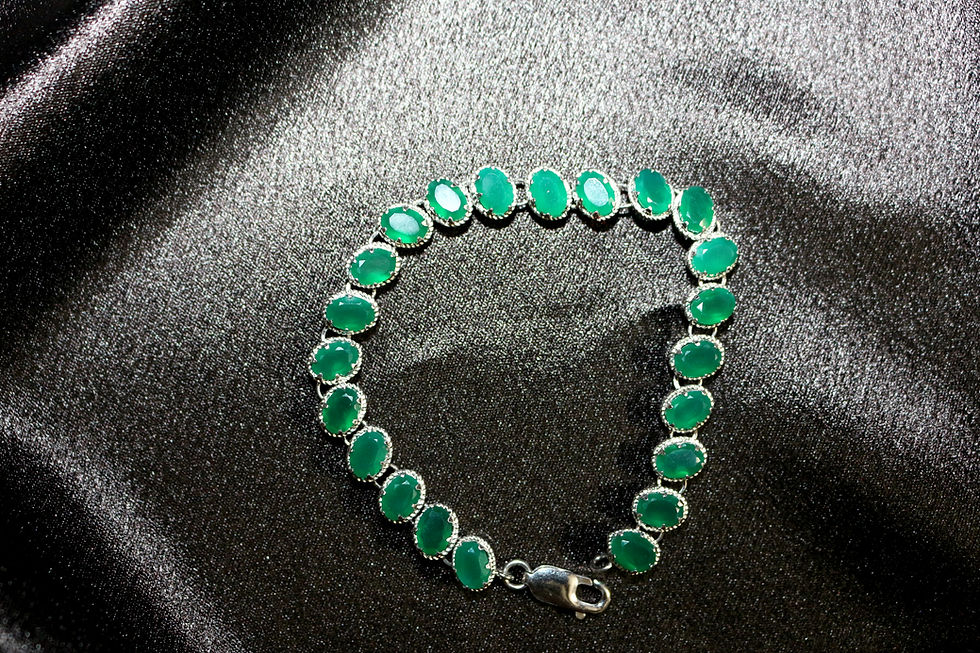 Thumbnail: Green Onyx Tennis Bracelet 
