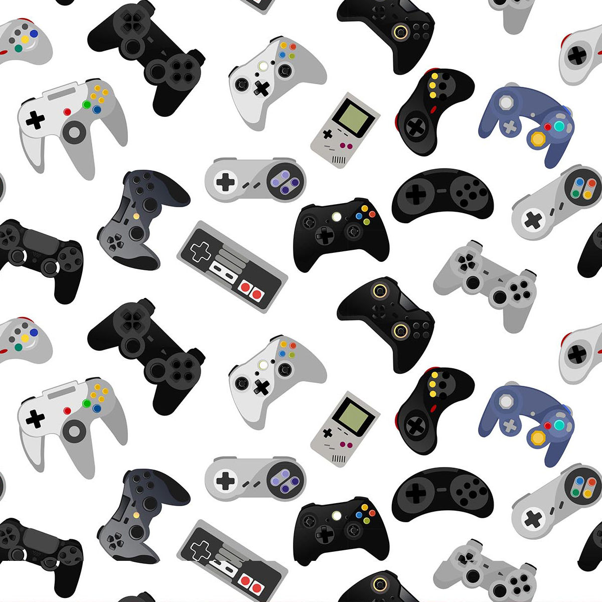 Game Controllers on White