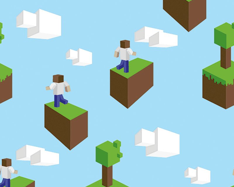 Cartoon Blocks Minecraft Inspired Jersey