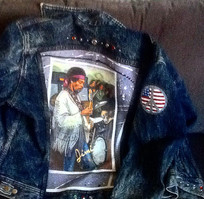 Anthony D’Avino, Hendrix at Woodstock Jacket, Acrylic on Denim, 20x24.jpeg