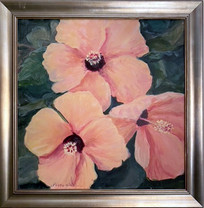 Peggy Wolf, Hibiscus rev, Acrylic, 18”by18”.jpeg