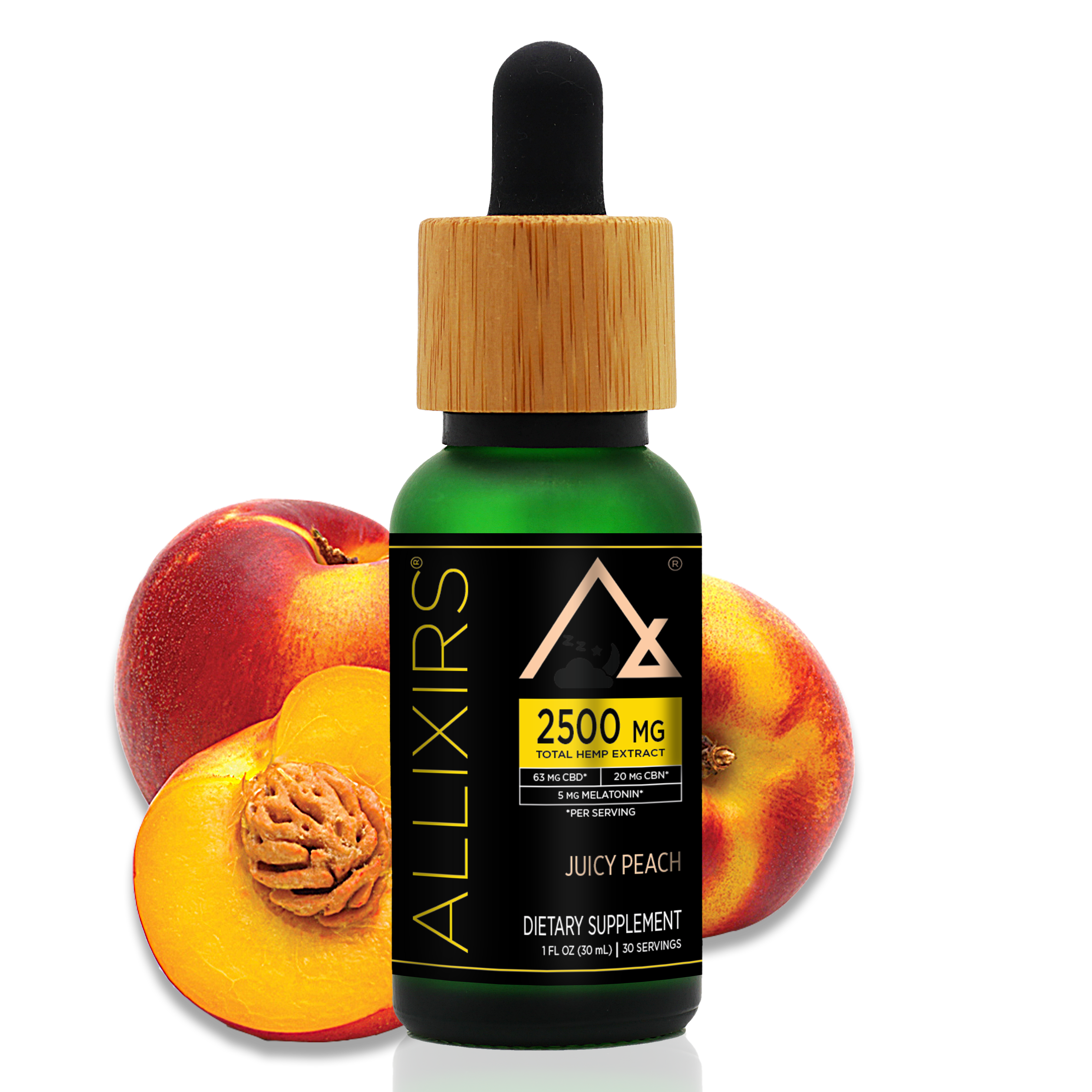 Hemp Extract Oil Sublingual Tincture CBD:CBN  | Juicy Peach (Melatonin Infused)