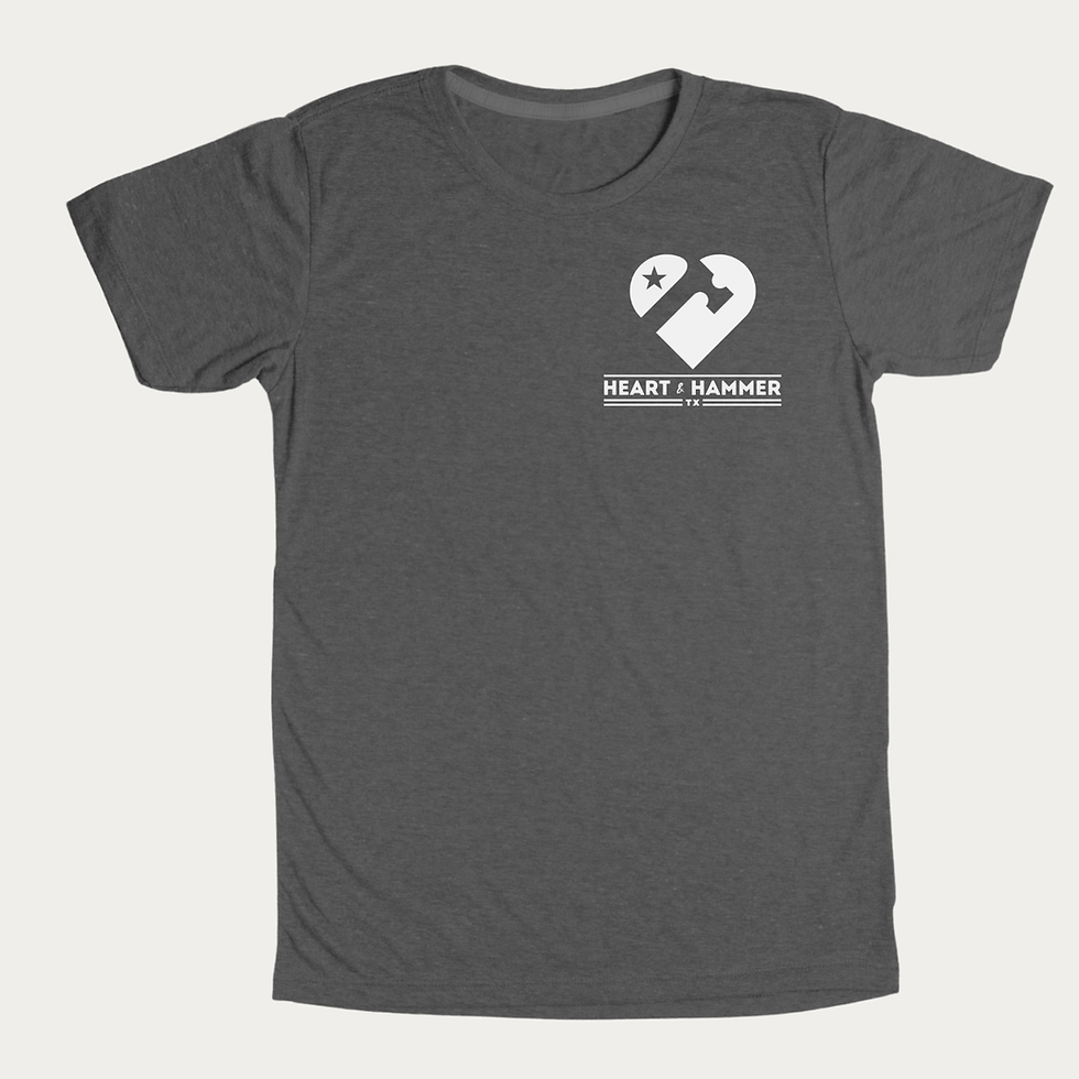 Thumbnail: dark gray heart & hammer tshirt front