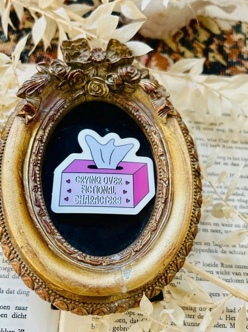 “Crying Over Fictional Characters” Vinyl Sticker