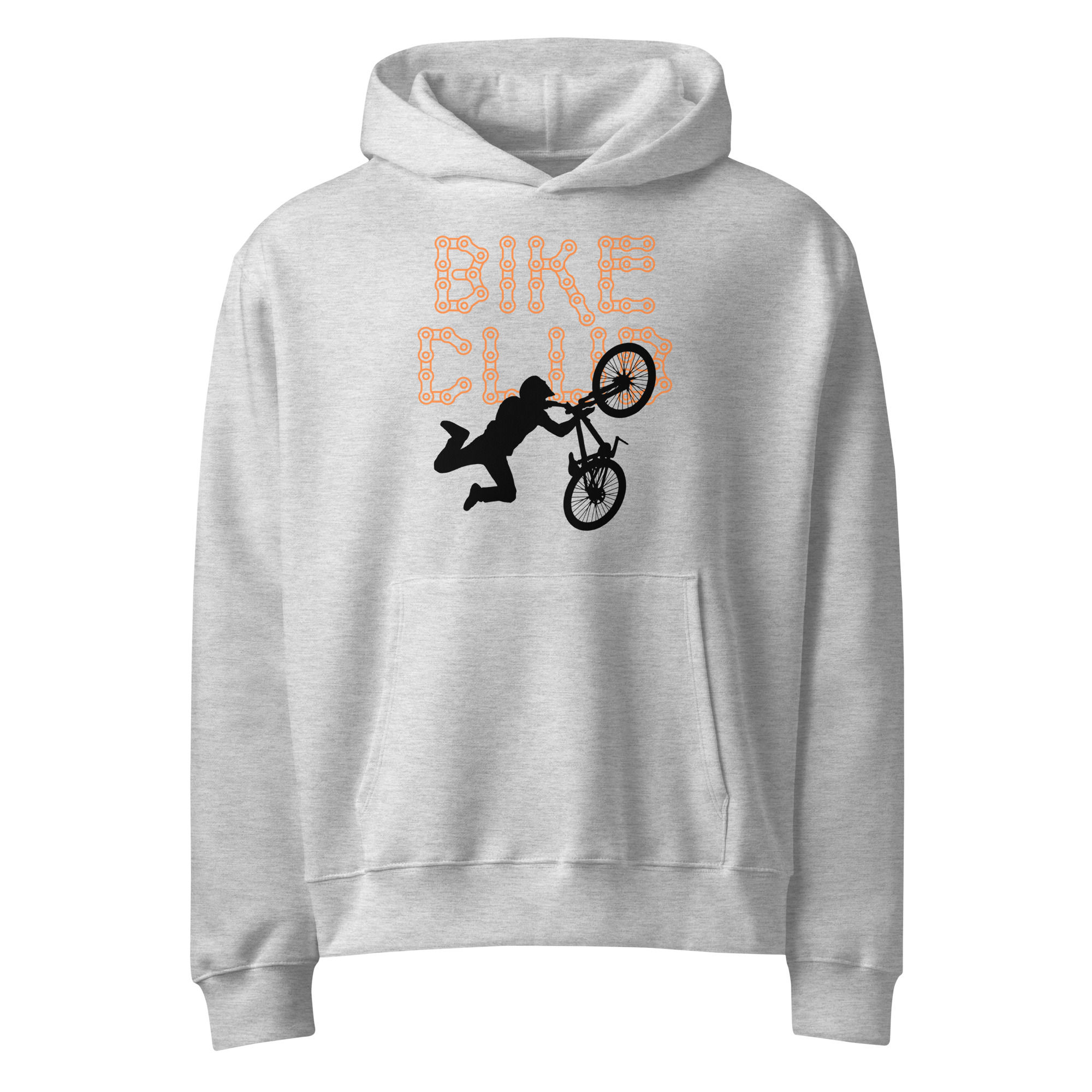Athletic heather bike club hoodie