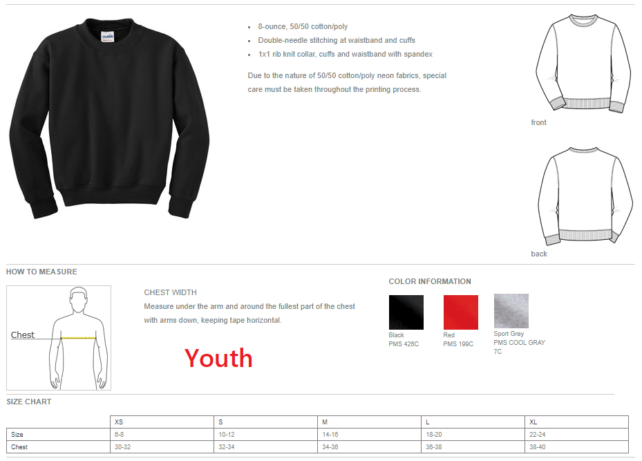 Thumbnail: #13-14 Driftwood Middle Crew Neck Fleece Sweat Shirt With Logo