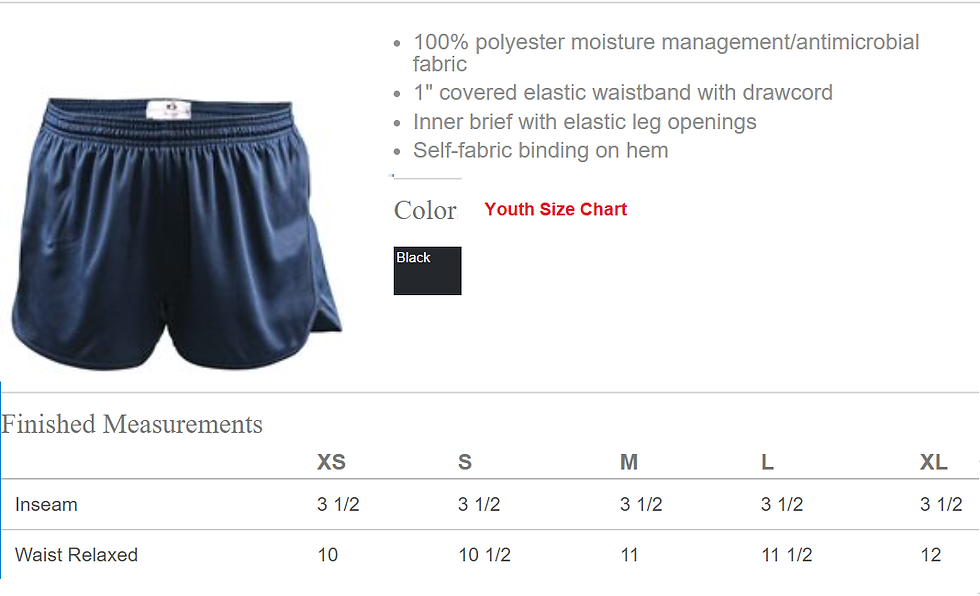 Thumbnail: Sunrise Middle Track Short- Youth & Adult Sizes