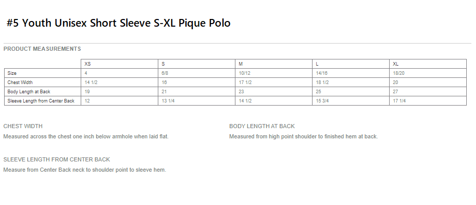 Thumbnail: #5 Apollo Unisex Youth S-XL Pique Polo