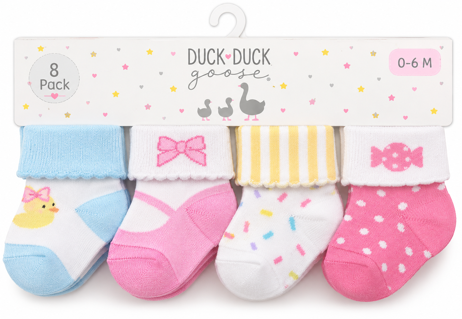 D09722LA Girls 0-M 8 Pack Sock Set