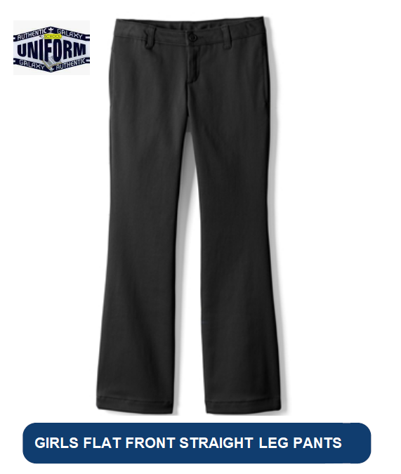 Thumbnail: AU507 Girls 4-20 Flat Front Straight Leg Pants