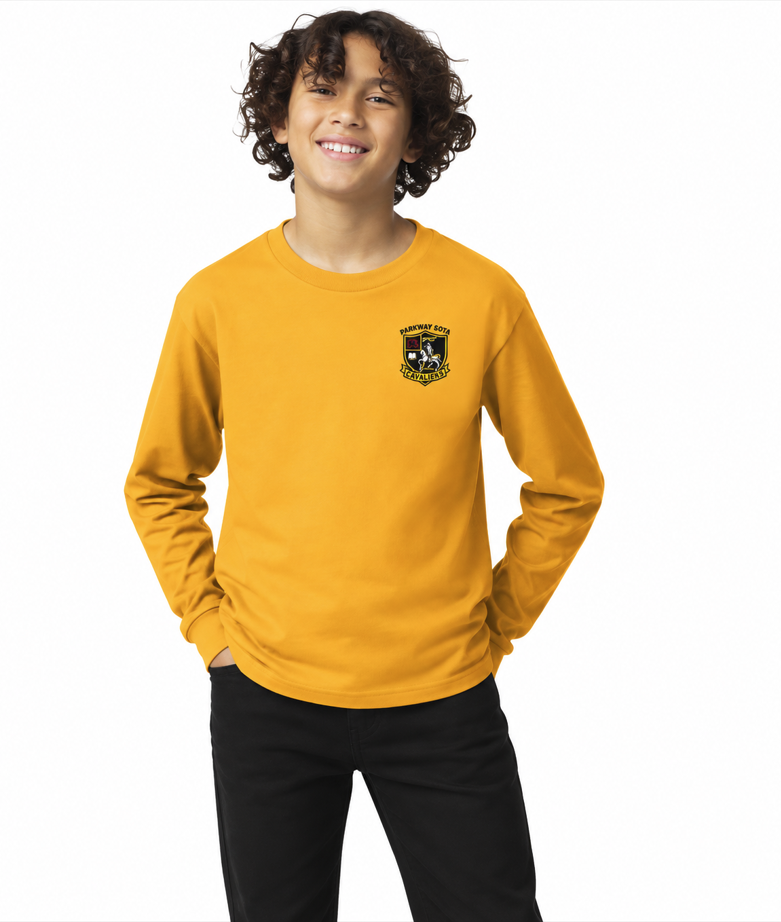 #17 Parkway Middle Unisex Youth Heavy Cotton Long Sleeve T-shirt With Logo