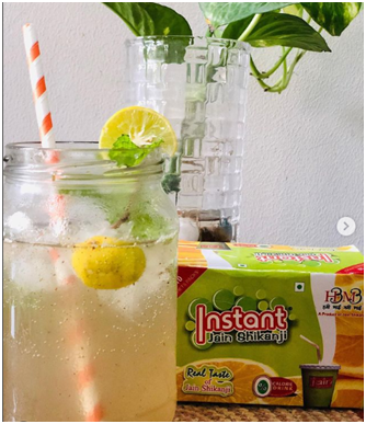 An enticing image of a chilled glass of Jain Shikanji