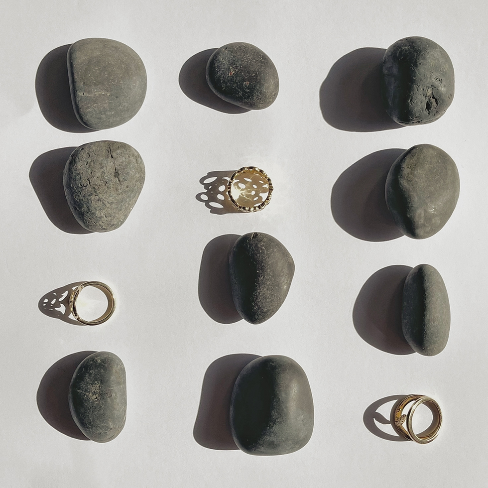 Thumbnail: Cocktail Ring with Ten White Genuine Topaz Gemstones and - 18K Gold Plated