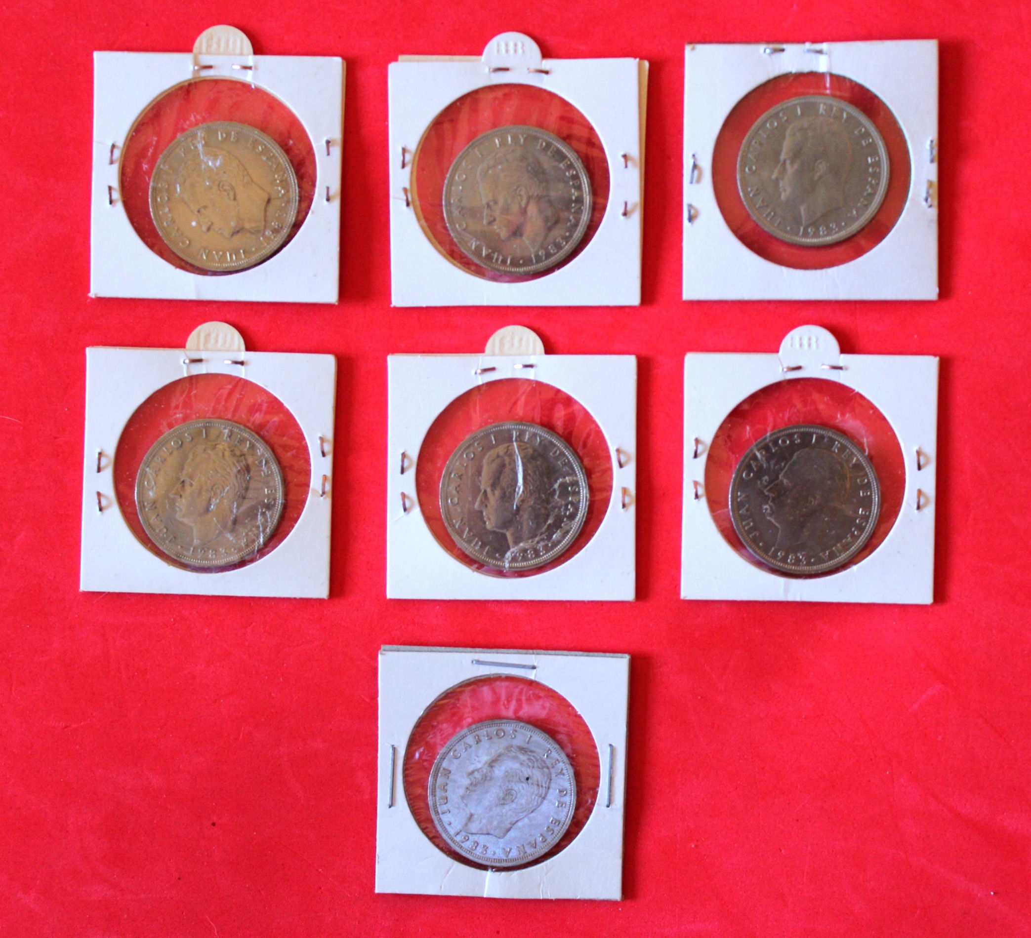 LOTE  DE 7 MONEDAS DE 50 PESETAS AÑO 1983