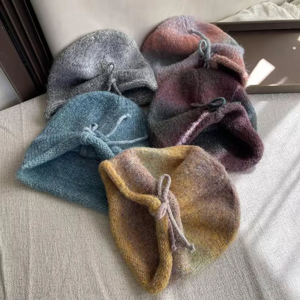 Funkyrel® Haila - Gradient Color Adjustable Slouch Knitted Beanie