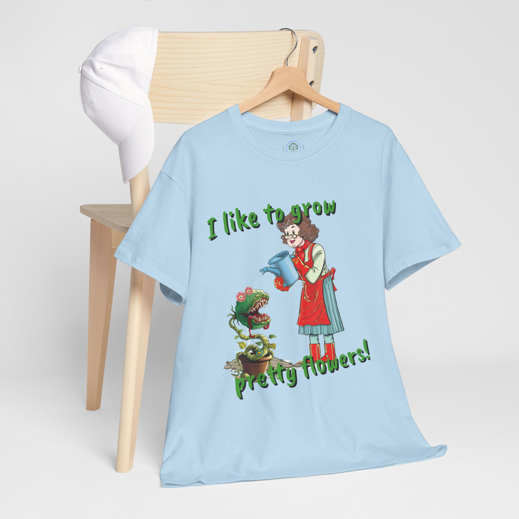 I like to grow pretty flowers - Flower Lover Tee Shirt - Unisex Heavy Cotton