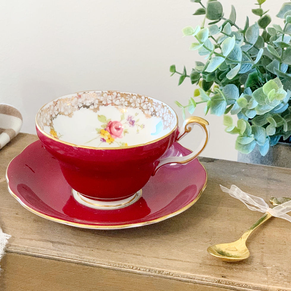 fine bone china teacup red