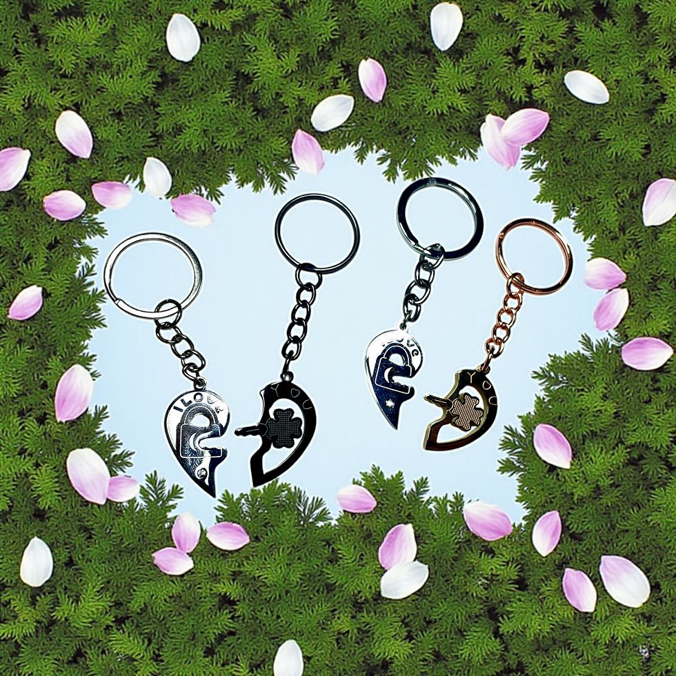Thumbnail: BFF / Love Clover Heart + Key Keychain Sets
