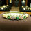 Thumbnail: Green & White Round Rhinestone Ring
