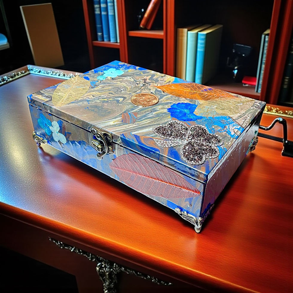 Thumbnail: Repurposed Cigar-Turned-Jewelry Box-Blue/Copper