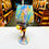 Thumbnail: Paint Pour/Irish Knot Bling/Imported Irish Sweets Wine Glass-Blue/Orange