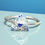 Thumbnail: Blue Rhinestone Heart & Triquetra Ring
