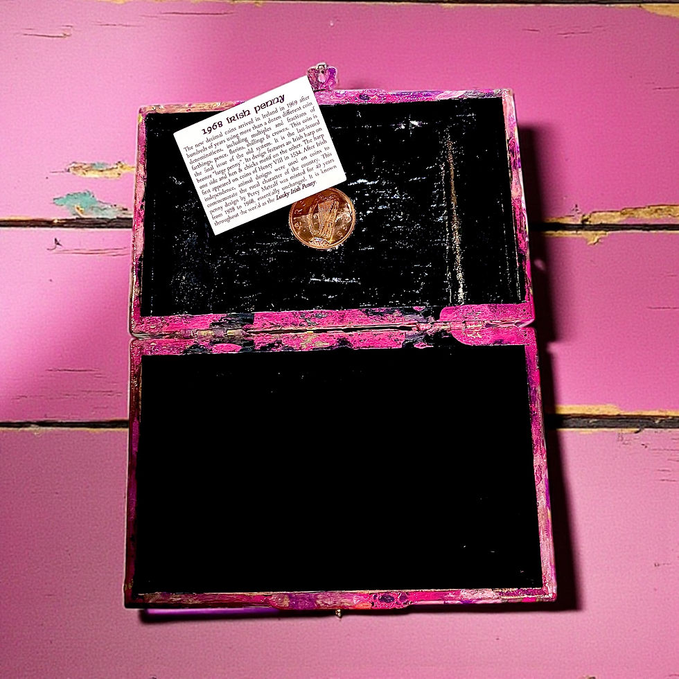 Thumbnail: Repurposed Cigar-Turned-Jewelry Box-Pink/Fuschia/Sage