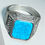 Thumbnail: Faux Turquoise Silver Celtic Knot Detail Ring