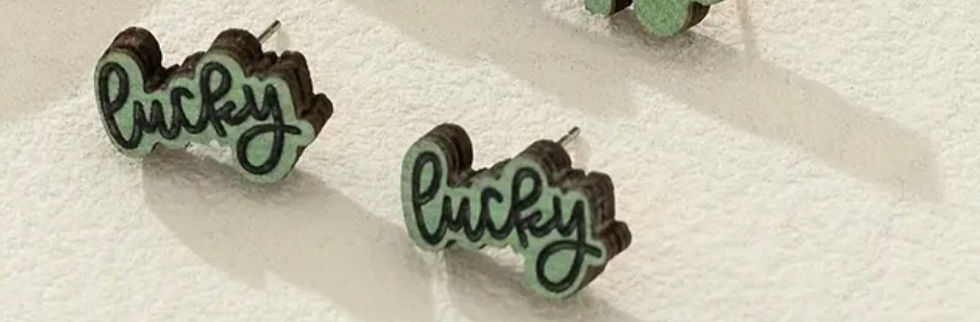 Thumbnail: Copy of Petite Wooden Lucky Stud Earrings