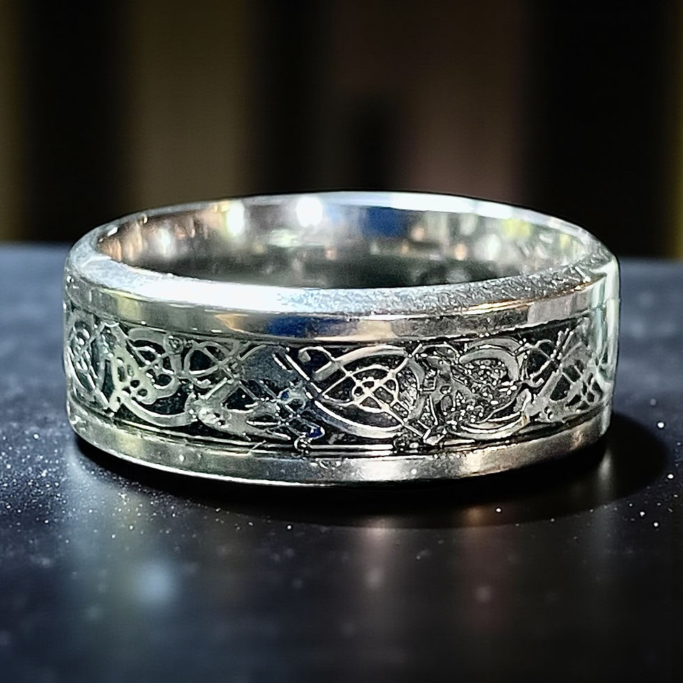 Thumbnail: Silver & Black with Silver Knot Detailing Band