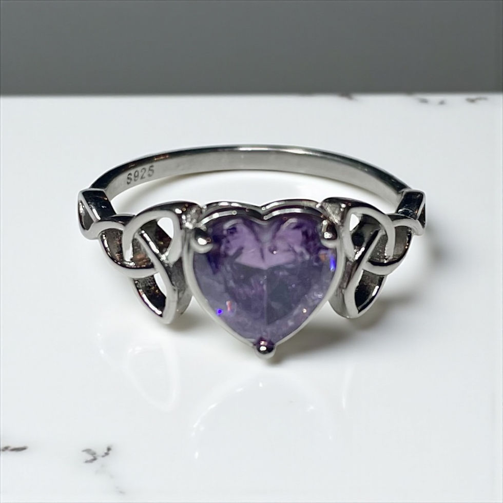Thumbnail: Lavender Heart with Silver Triquetra Accents