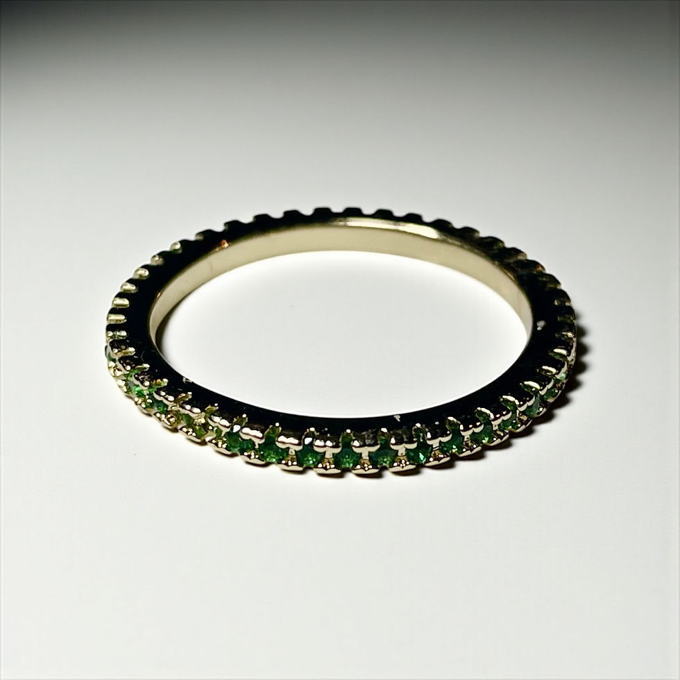 Thumbnail: Slender Green Stone Infinity Band