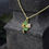 Thumbnail: Green Rhinestone 4-leaf clover + triquetra accent Necklace
