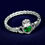 Thumbnail: Emerald Green Rhinestone Braided Claddagh Ring