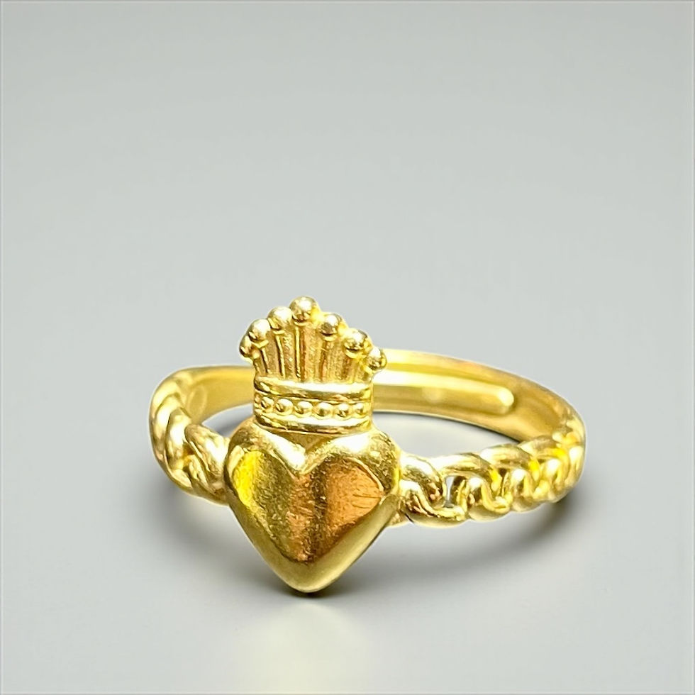 Thumbnail: Golden Adjustable Claddagh Ring