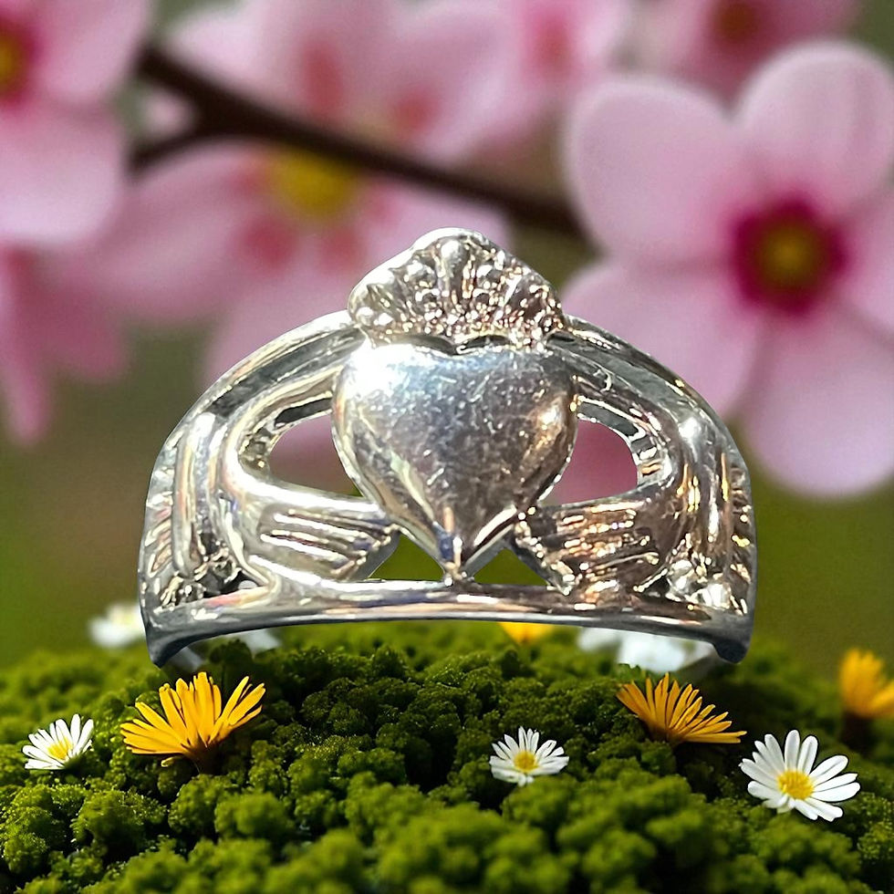 Thumbnail: Silver Tone Traditional Claddagh Ring