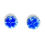 Thumbnail: Layered Blue Four Leaf Clover Mini Cabochon Stud Earrings