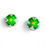 Thumbnail: Yellow-centered 4-leaf clover Mini Cabochon Stud Earrings