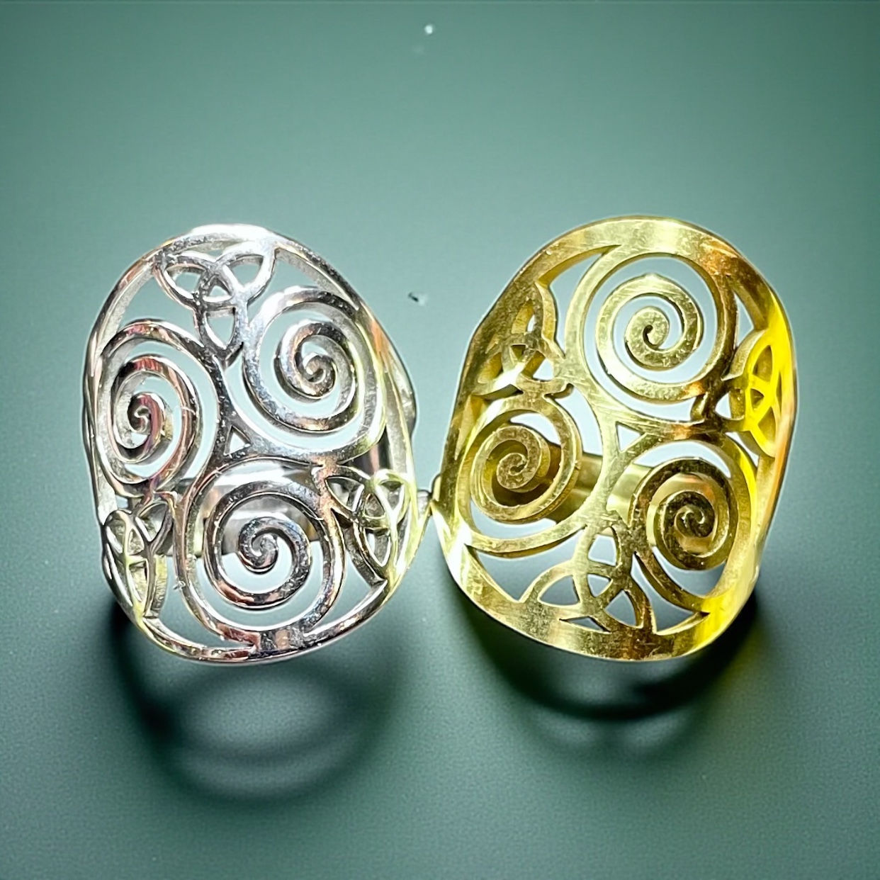 Elongated Triskele fashion Ring