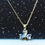 Thumbnail: Rhinestone & Gold Shamrock Necklace