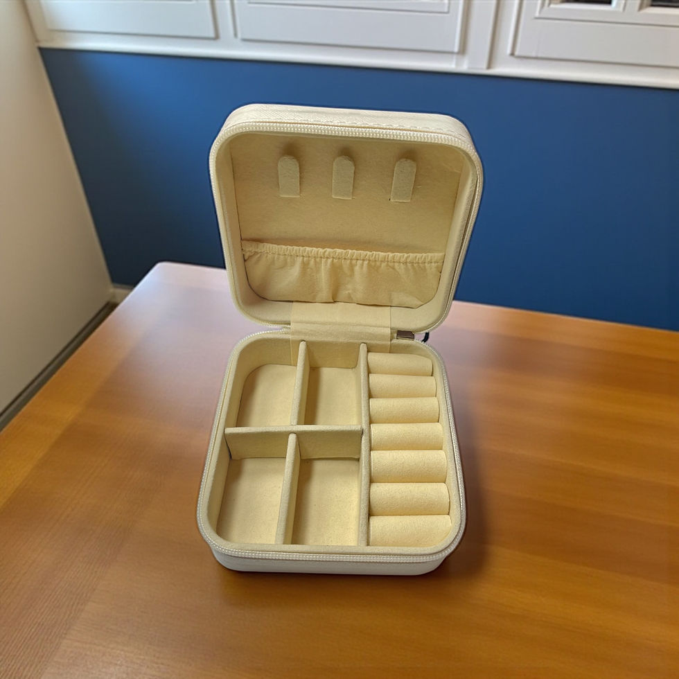 Thumbnail: Neon Color Soft Shoe Zipping Travel Jewelry Box