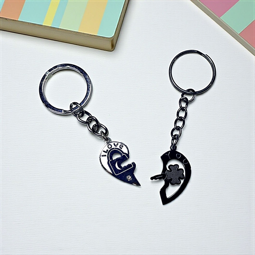 Thumbnail: BFF / Love Clover Heart + Key Keychain Sets