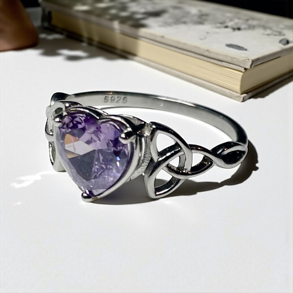 Thumbnail: Lavender Heart with Silver Triquetra Accents