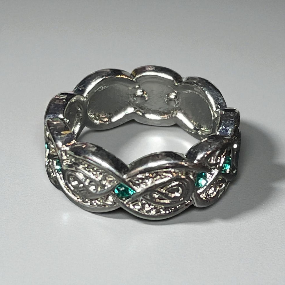 Thumbnail: Silver Teal Stone and Celtic Knot Band