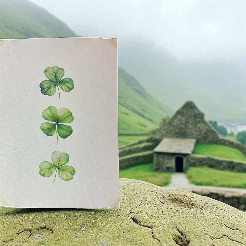 Thumbnail: Shamrock & Clover Trio Print on Canvas