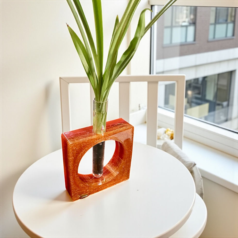 Thumbnail: Layered Red/Orange Square Bud Vase