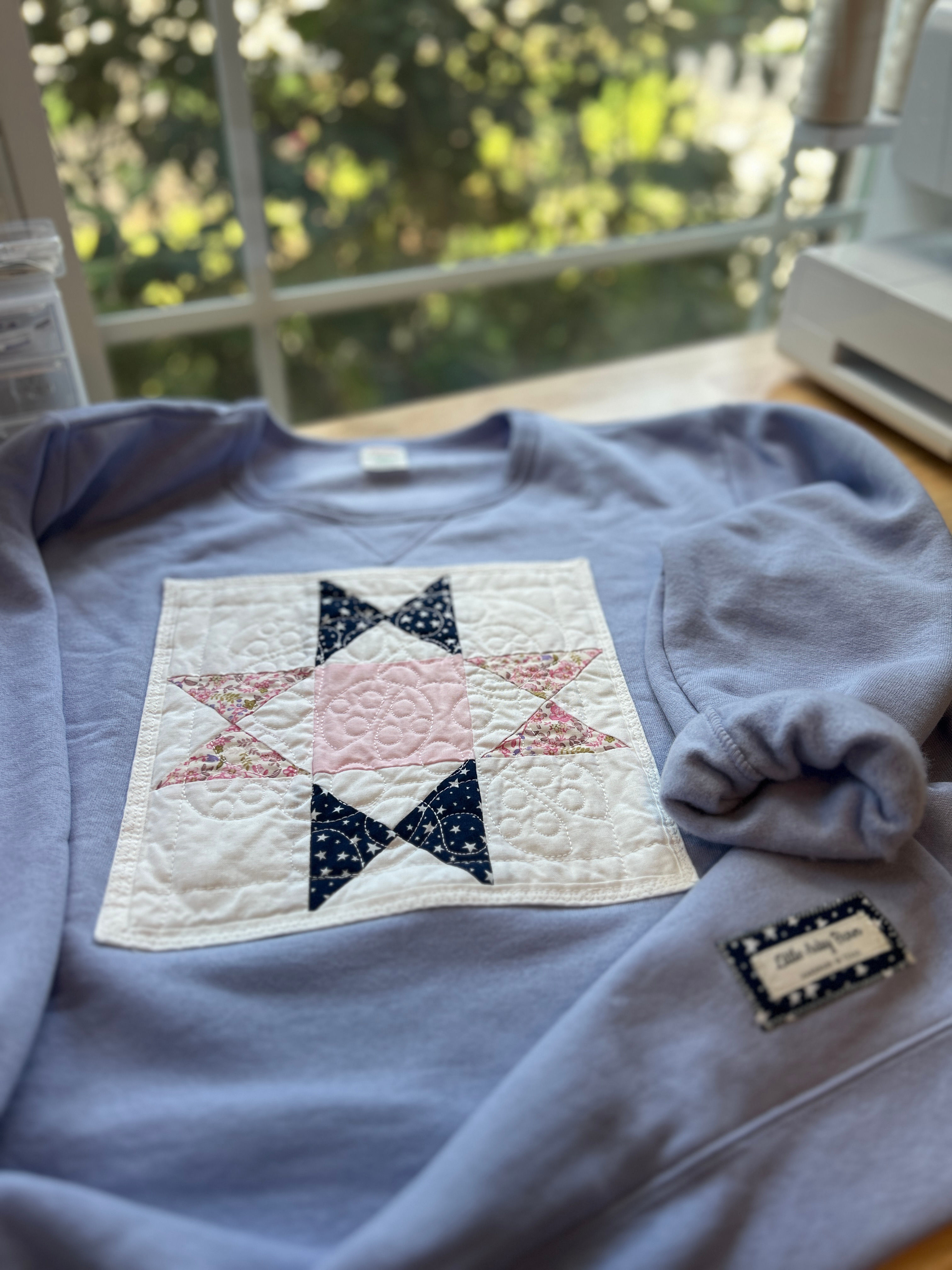 Ohio Star Quilt Block Sweatshirt | Handmade