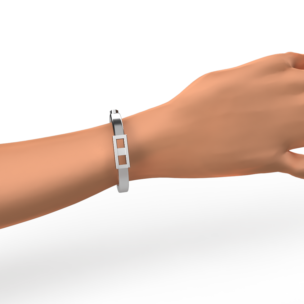 Thumbnail: CLOCK CROWN BRACELET, White gold 11