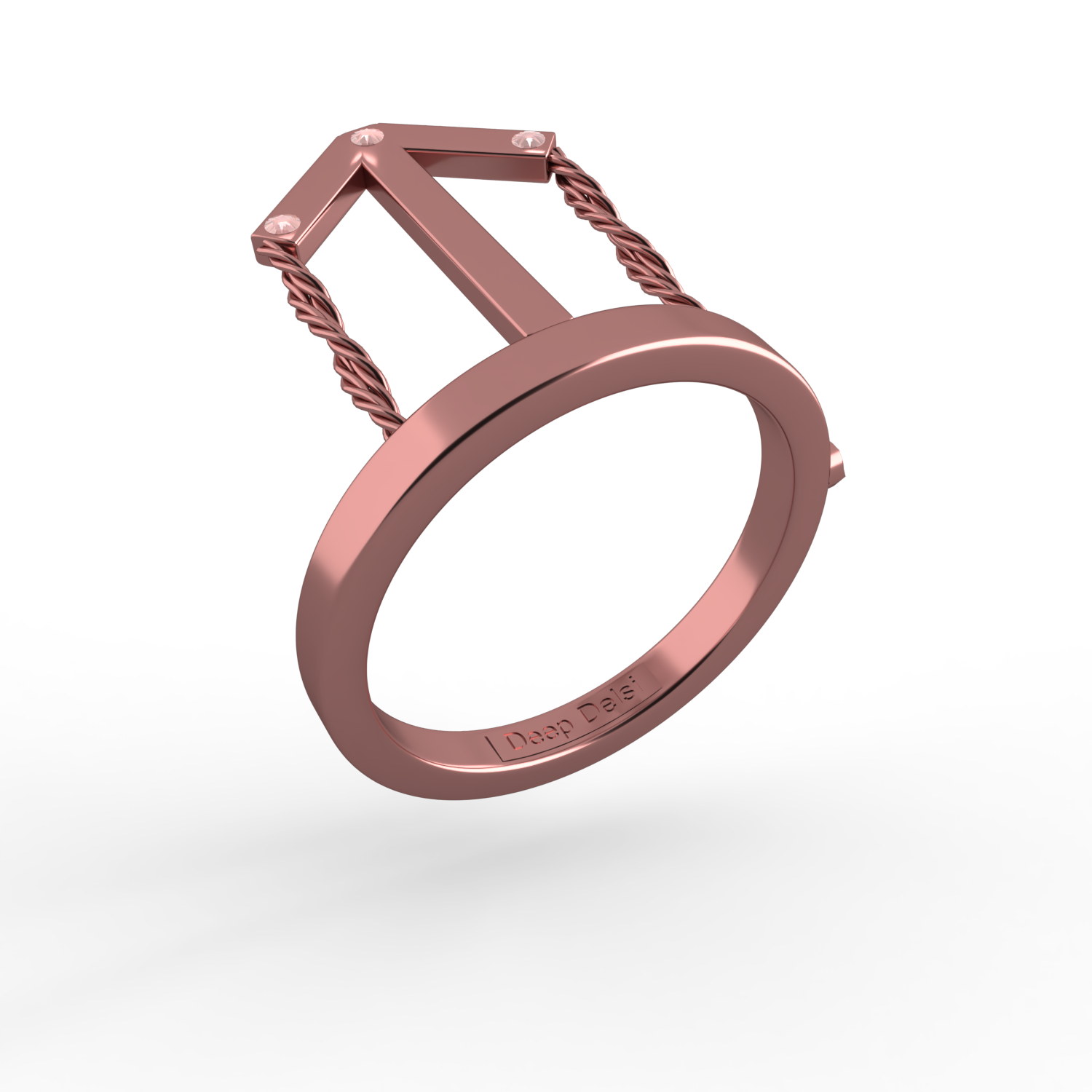 CLOCK CROWN BRACELET, DIAMONDS Rose gold 7ds