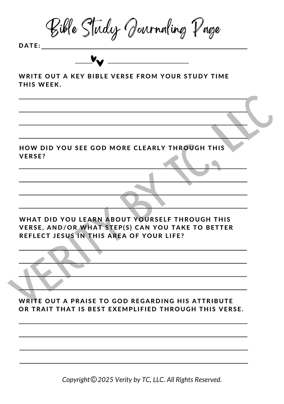 Page of Free Indeed Journal Bible study page